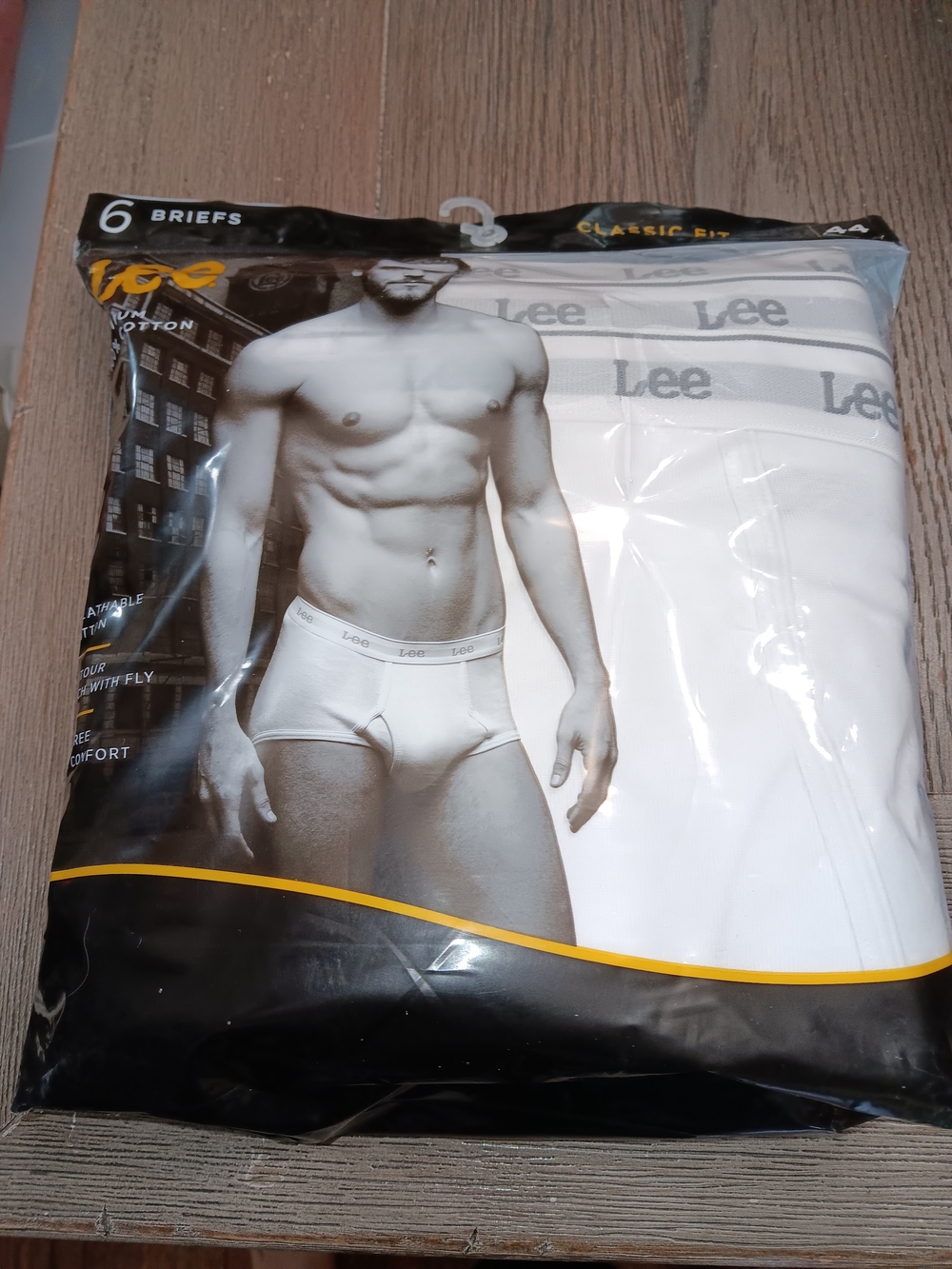 Lee White Men’s Cotton Briefs Size 44 - 6 Pack